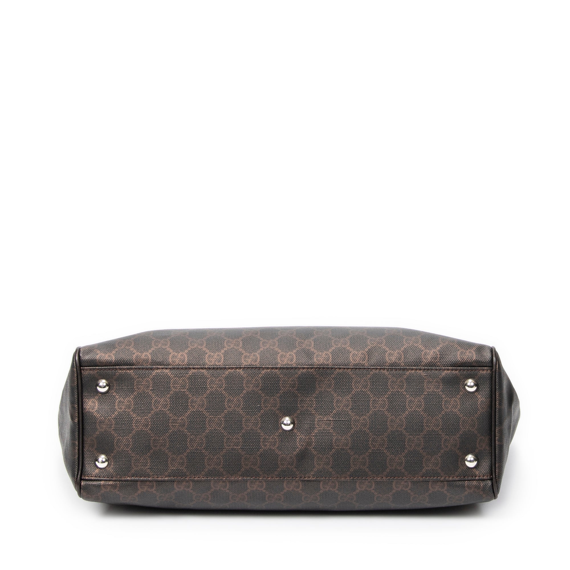 Shoulder Bag Open Tote Dark Brown Supreme Coated Canvas