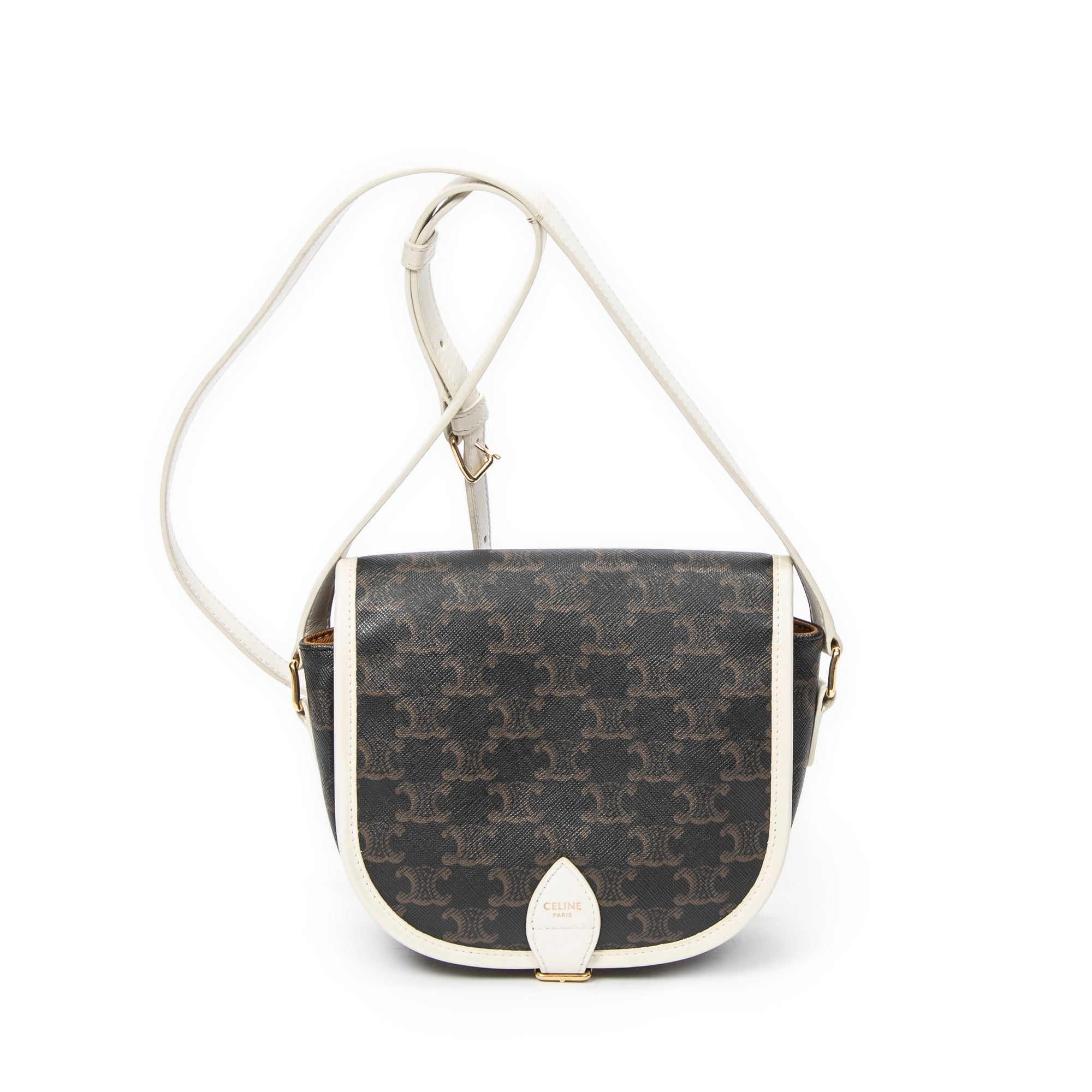 Shoulder Bag Medium Folco Bag Dark Brown Triomphe Coated Canvas