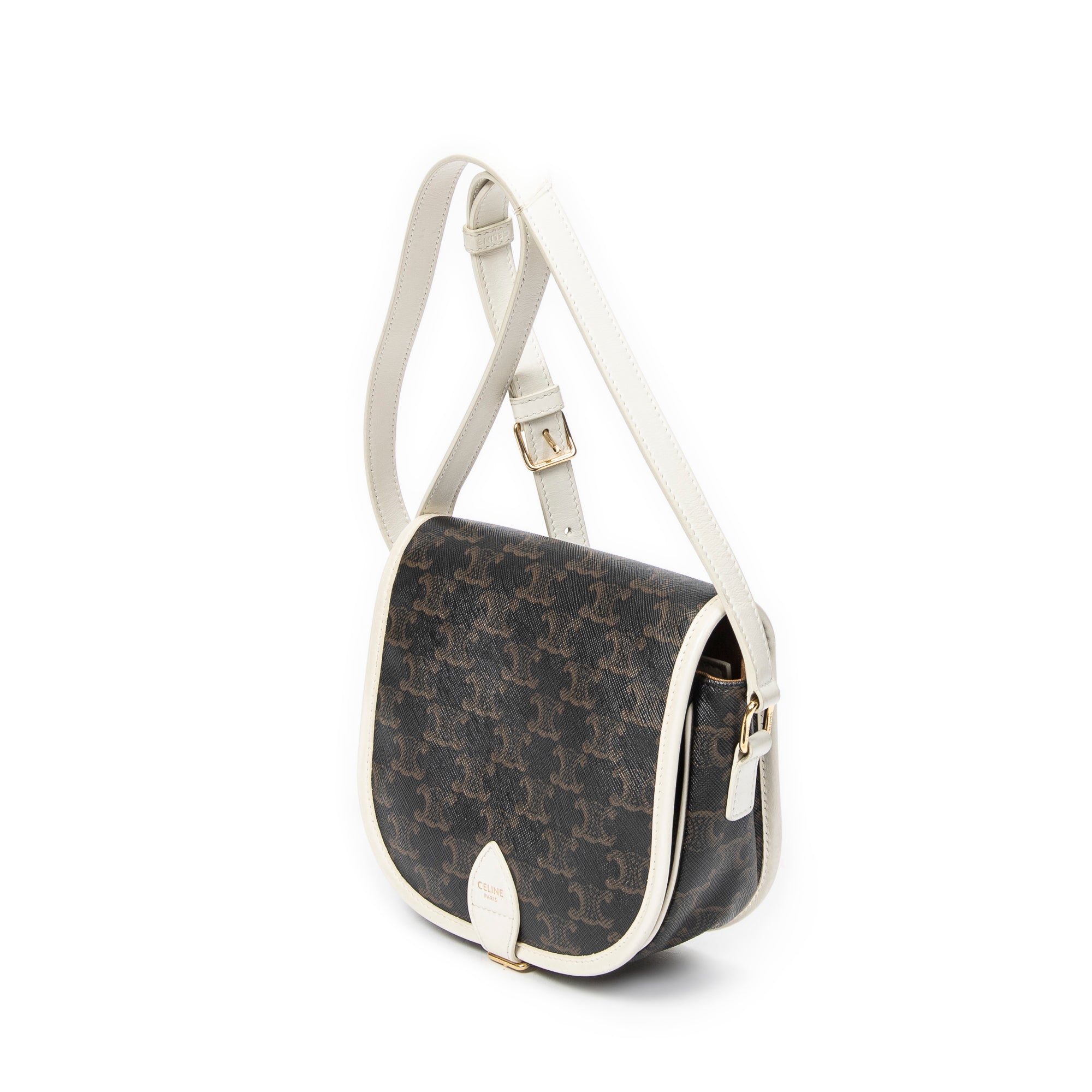Shoulder Bag Medium Folco Bag Dark Brown Triomphe Coated Canvas