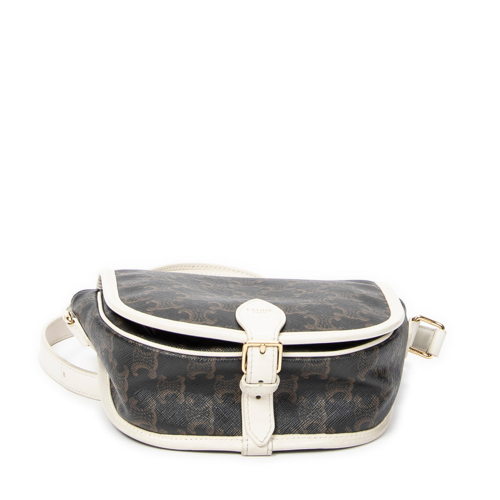 Shoulder Bag Medium Folco Bag Dark Brown Triomphe Coated Canvas