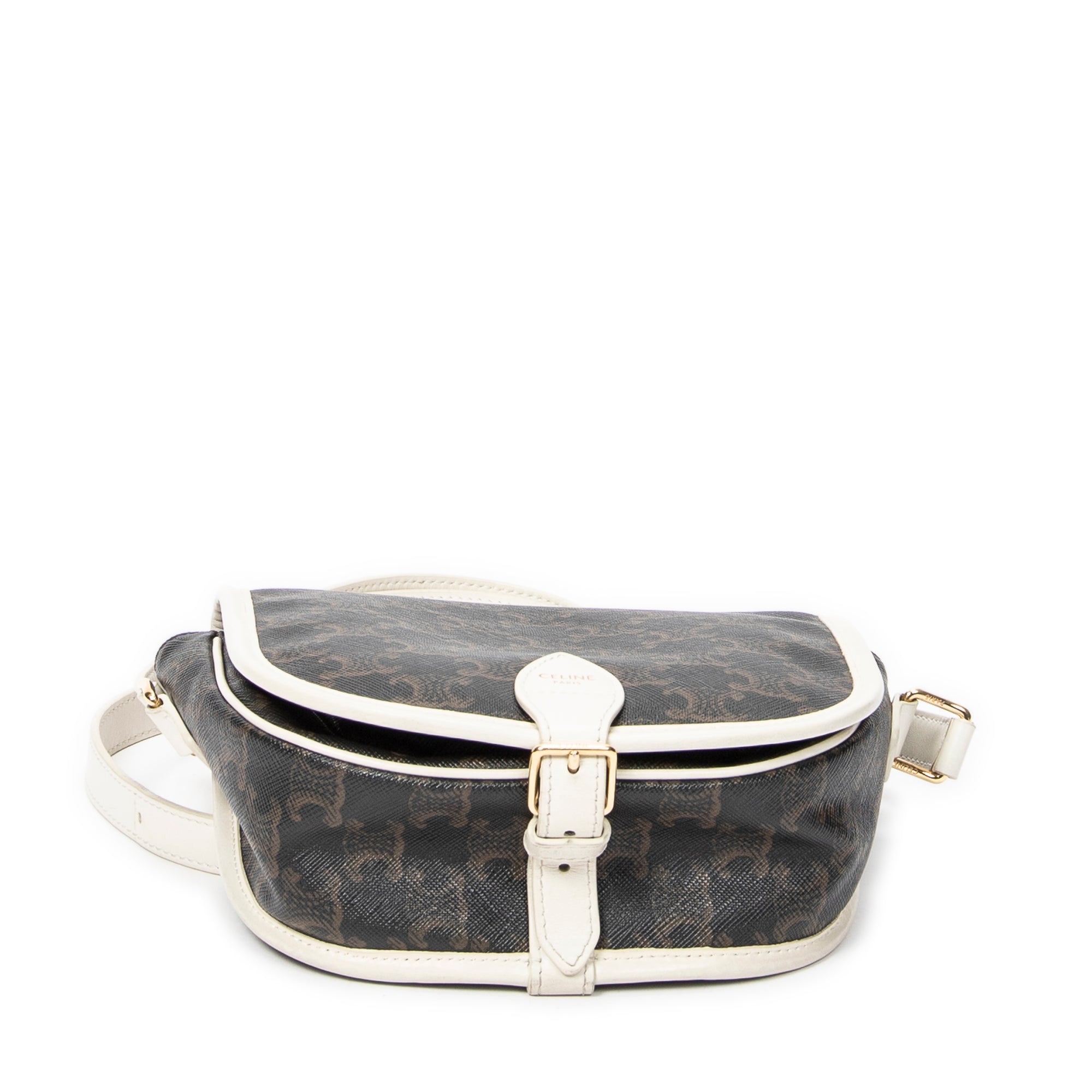 Shoulder Bag Medium Folco Bag Dark Brown Triomphe Coated Canvas