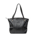 Shoulder Bag CD Zip Shopping Tote Black Calfskin Leather