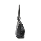 Shoulder Bag CD Zip Shopping Tote Black Calfskin Leather