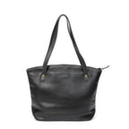 Shoulder Bag CD Zip Shopping Tote Black Calfskin Leather
