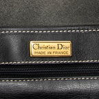 Shoulder Bag CD Zip Shopping Tote Black Calfskin Leather
