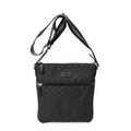 Shoulder Bag Messenger Crossbody Black Monogrammed Nylon Canvas