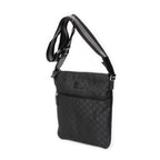 Shoulder Bag Messenger Crossbody Black Monogrammed Nylon Canvas