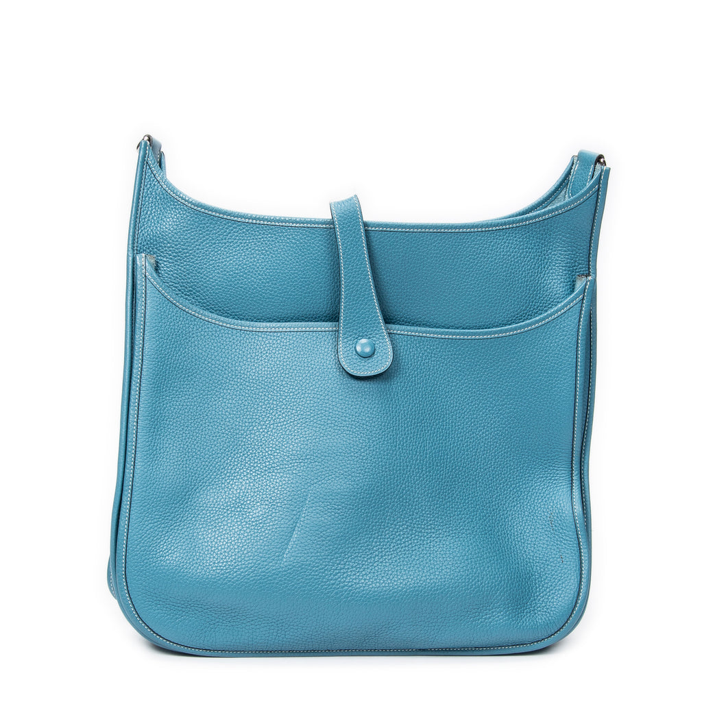 Shoulder Bag Evelyne II TGM Blue Jean Clemence Leather