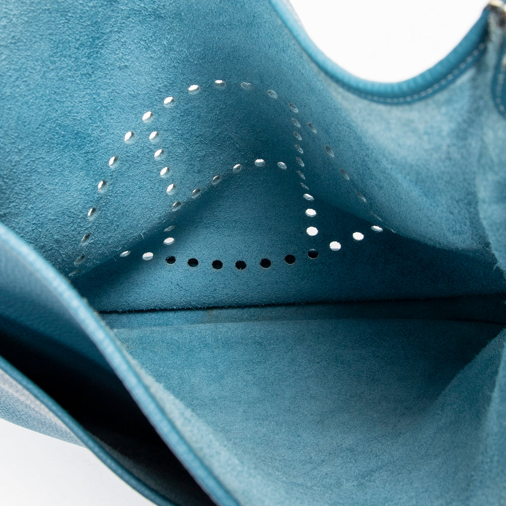 Shoulder Bag Evelyne II TGM Blue Jean Clemence Leather