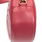 Bolso de hombro Oval Chain Crossbody de cuero matelassé rosa Diagramme
