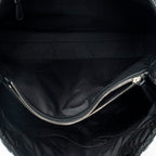 Shoulder Bag Medium Soft Shopping Tote Black Cannage Calfskin Leather