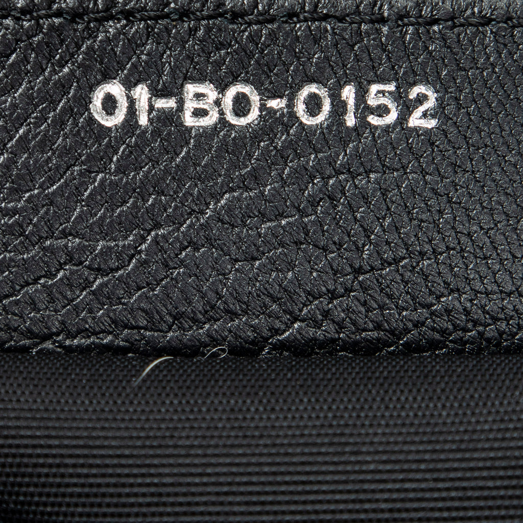 Shoulder Bag Medium Soft Shopping Tote Black Cannage Calfskin Leather
