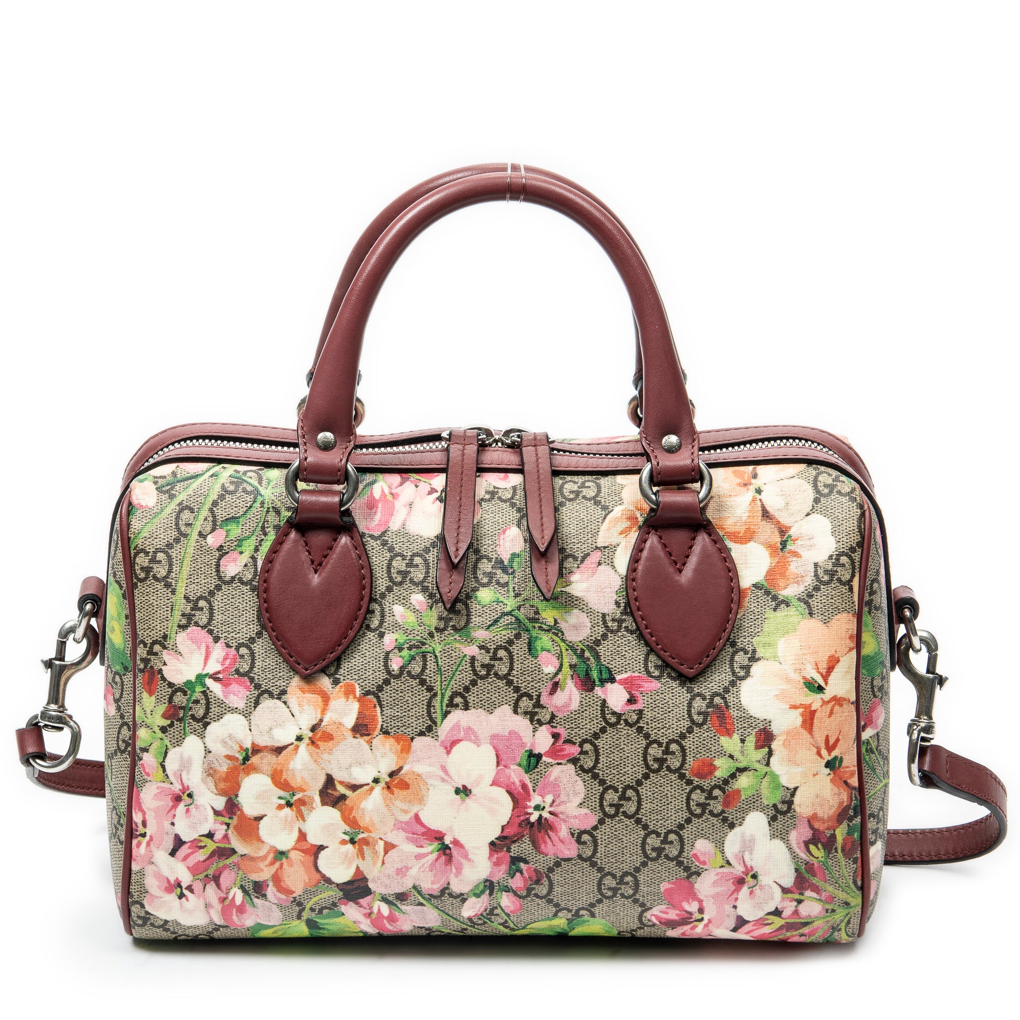Bolso de hombro, bolso Boston pequeño, lona revestida Supreme rosa Blooms