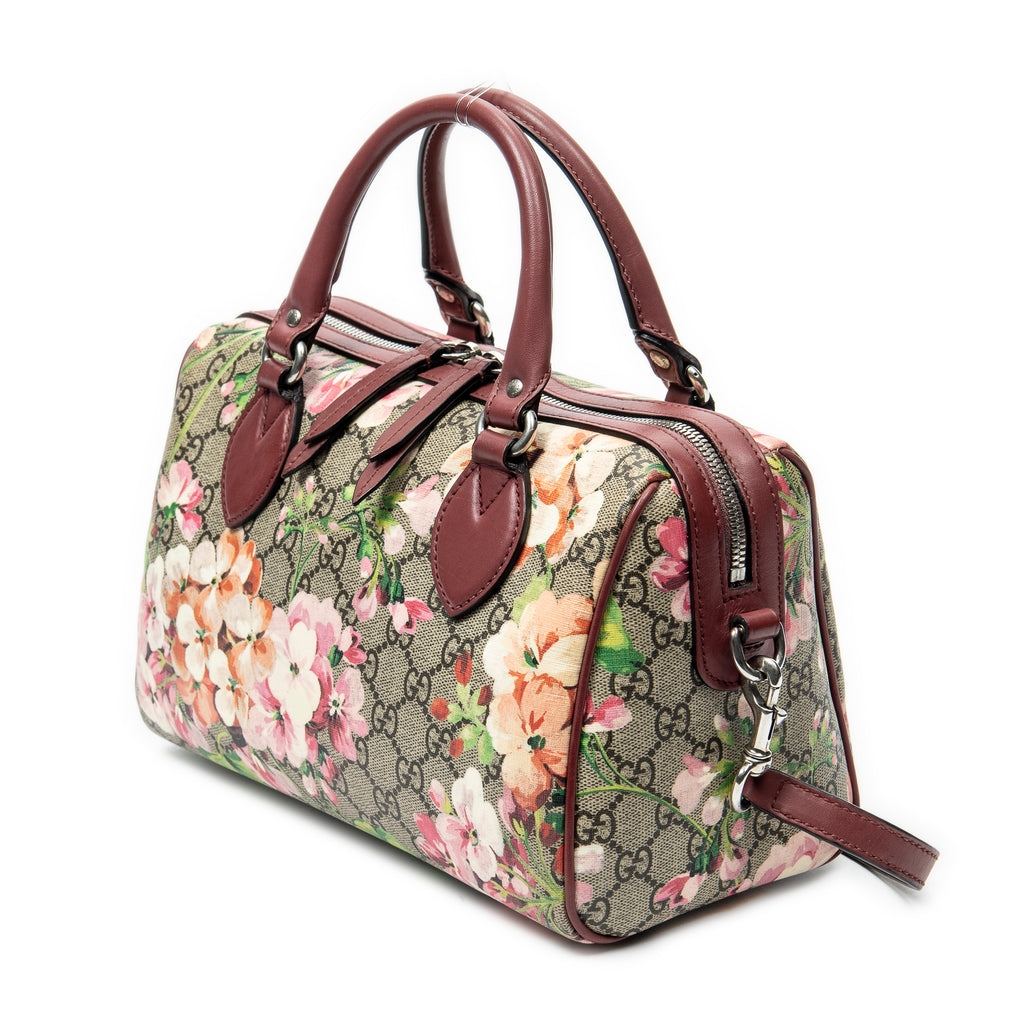 Bolso de hombro, bolso Boston pequeño, lona revestida Supreme rosa Blooms