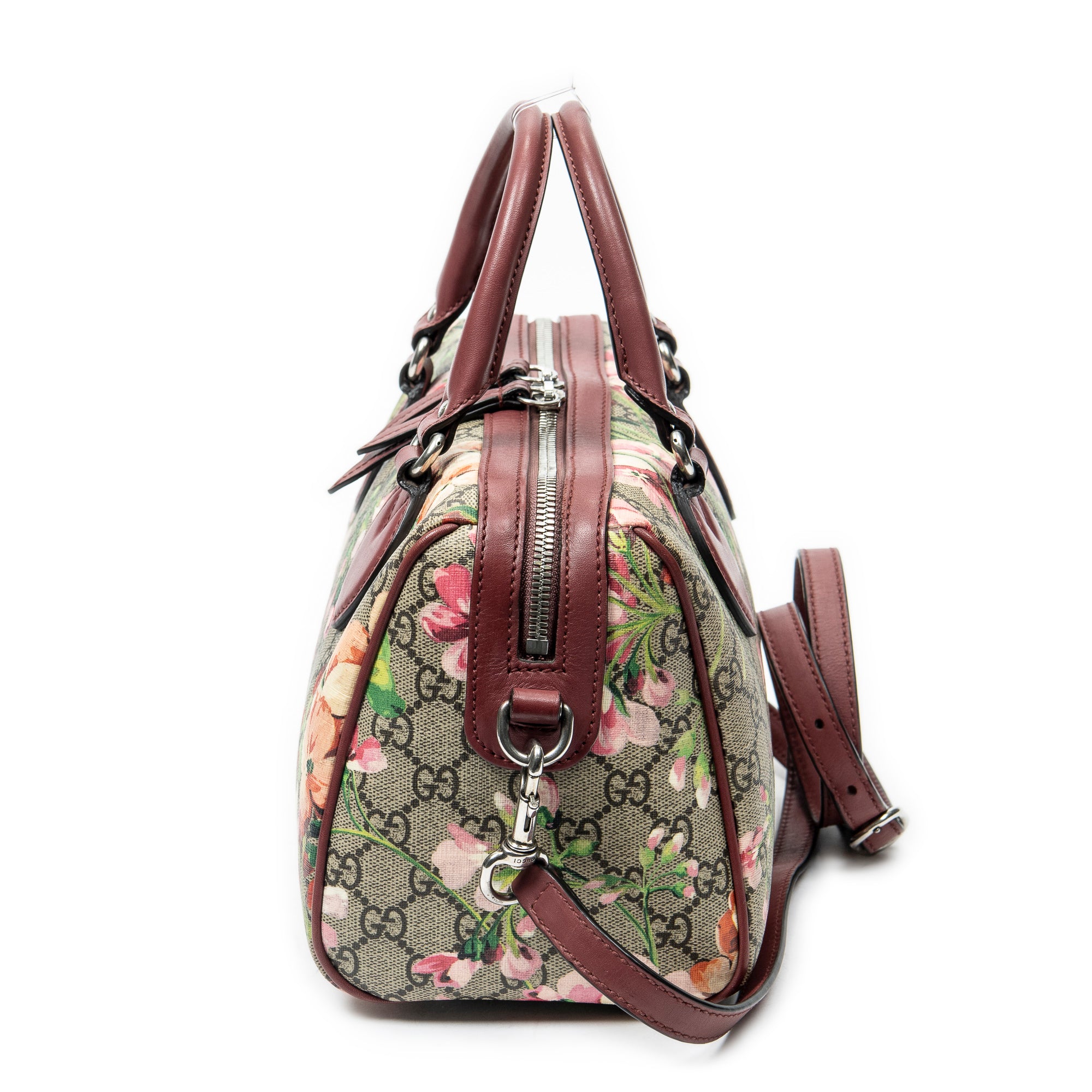 Bolso de hombro, bolso Boston pequeño, lona revestida Supreme rosa Blooms