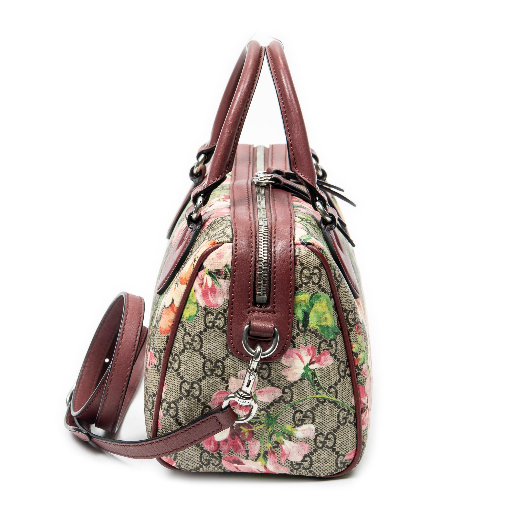 Bolso de hombro, bolso Boston pequeño, lona revestida Supreme rosa Blooms