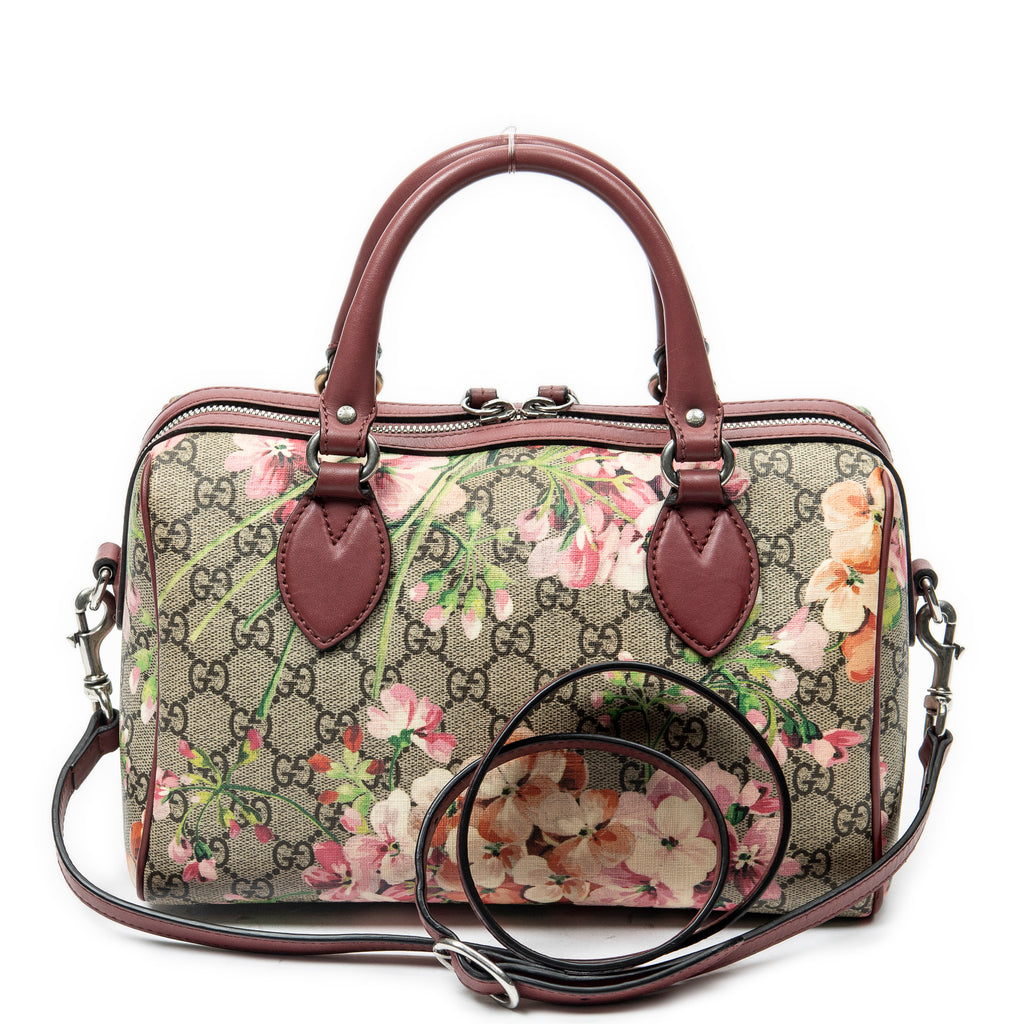 Bolso de hombro, bolso Boston pequeño, lona revestida Supreme rosa Blooms