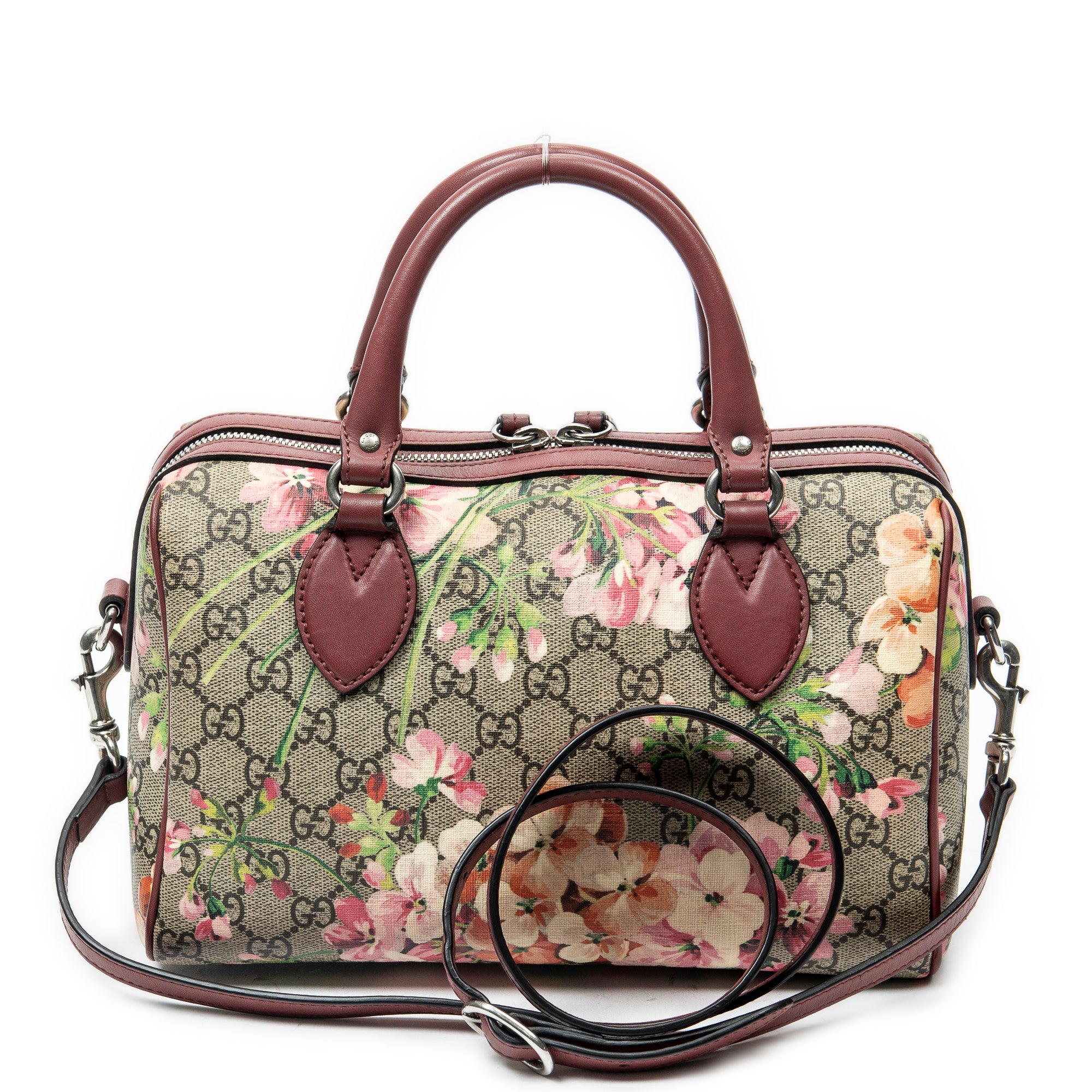 Bolso de hombro, bolso Boston pequeño, lona revestida Supreme rosa Blooms