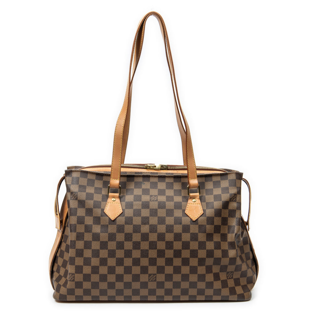 Bolso de Hombro Columbine Centenaire GM Lona Damier Ebene Marrón