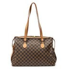 Bolso de Hombro Columbine Centenaire GM Lona Damier Ebene Marrón