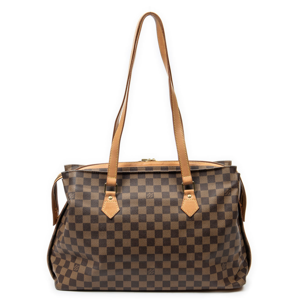 Bolso de Hombro Columbine Centenaire GM Lona Damier Ebene Marrón