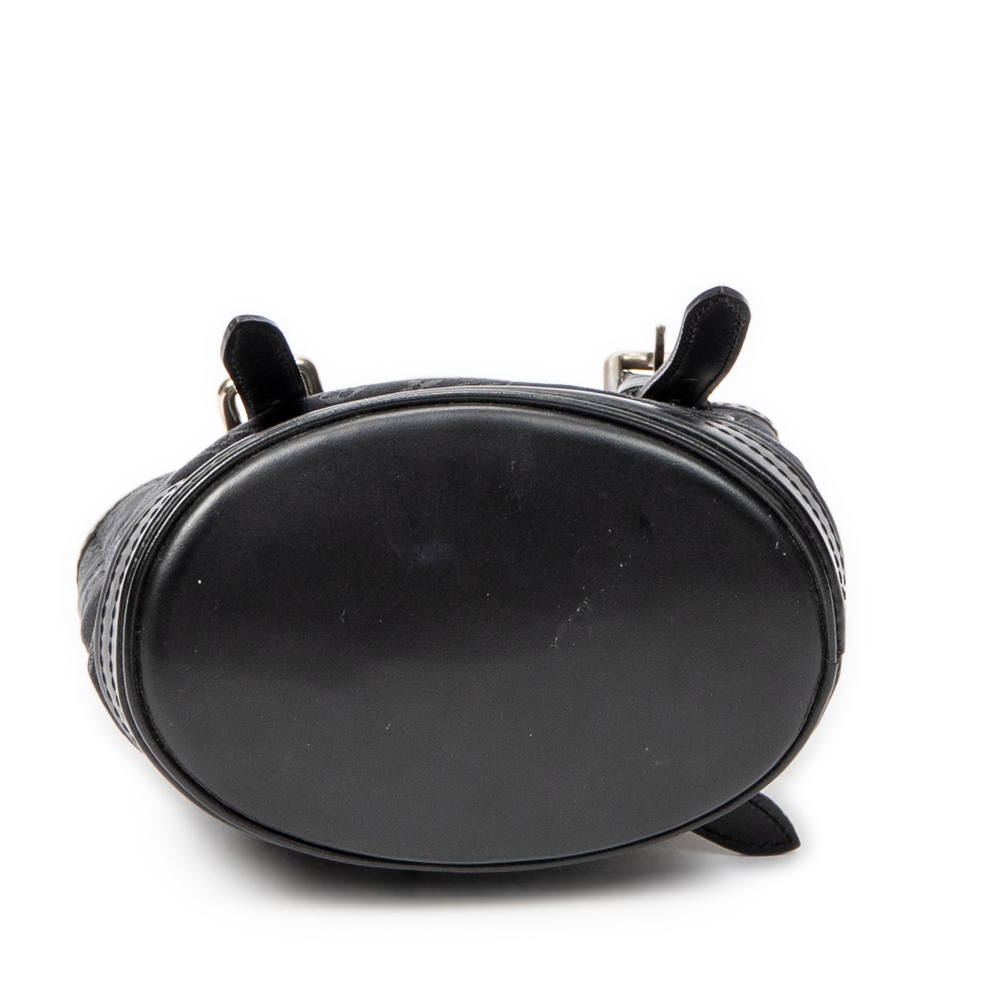 Handbag Micro Mini Bucket Black Monogram Satin