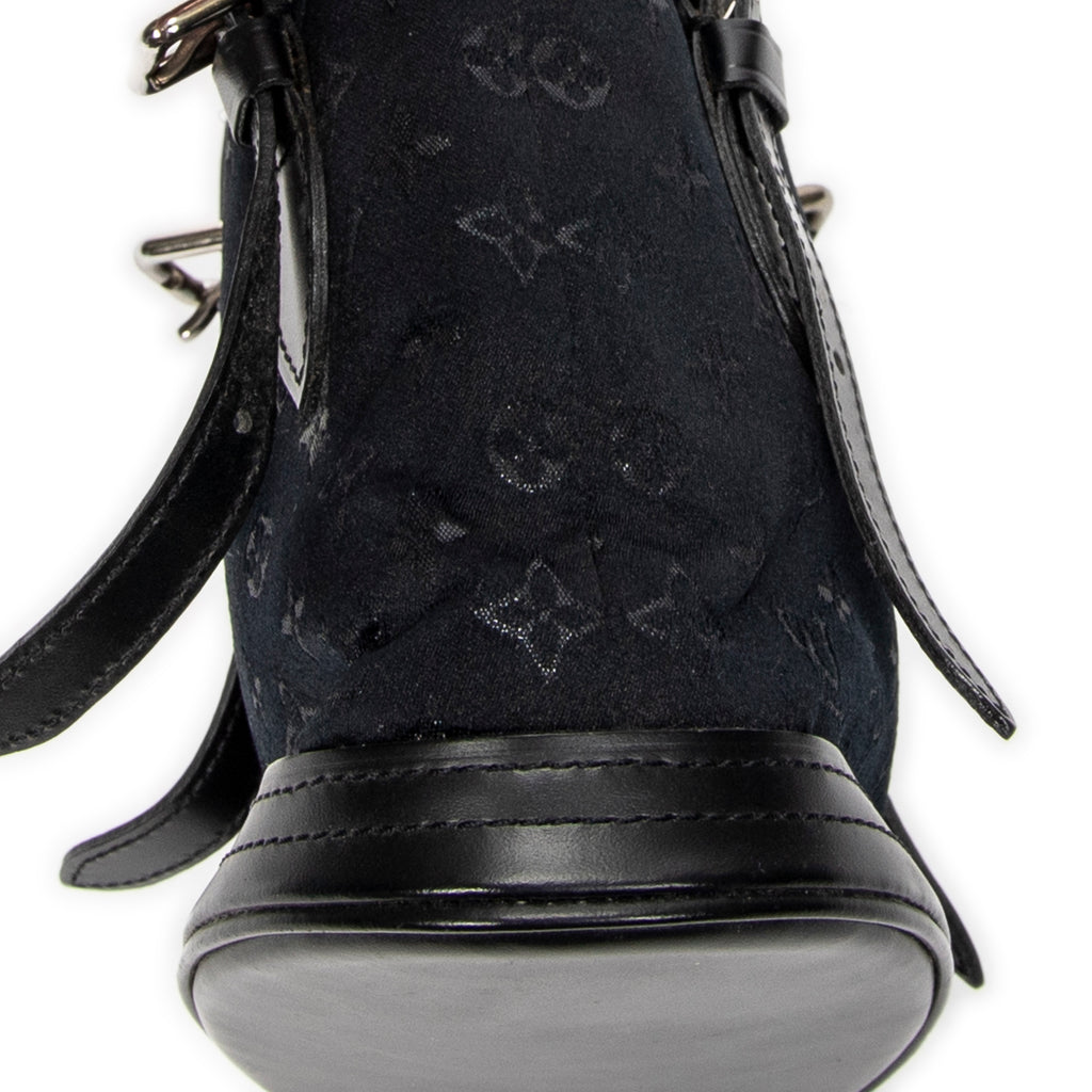 Handbag Micro Mini Bucket Black Monogram Satin