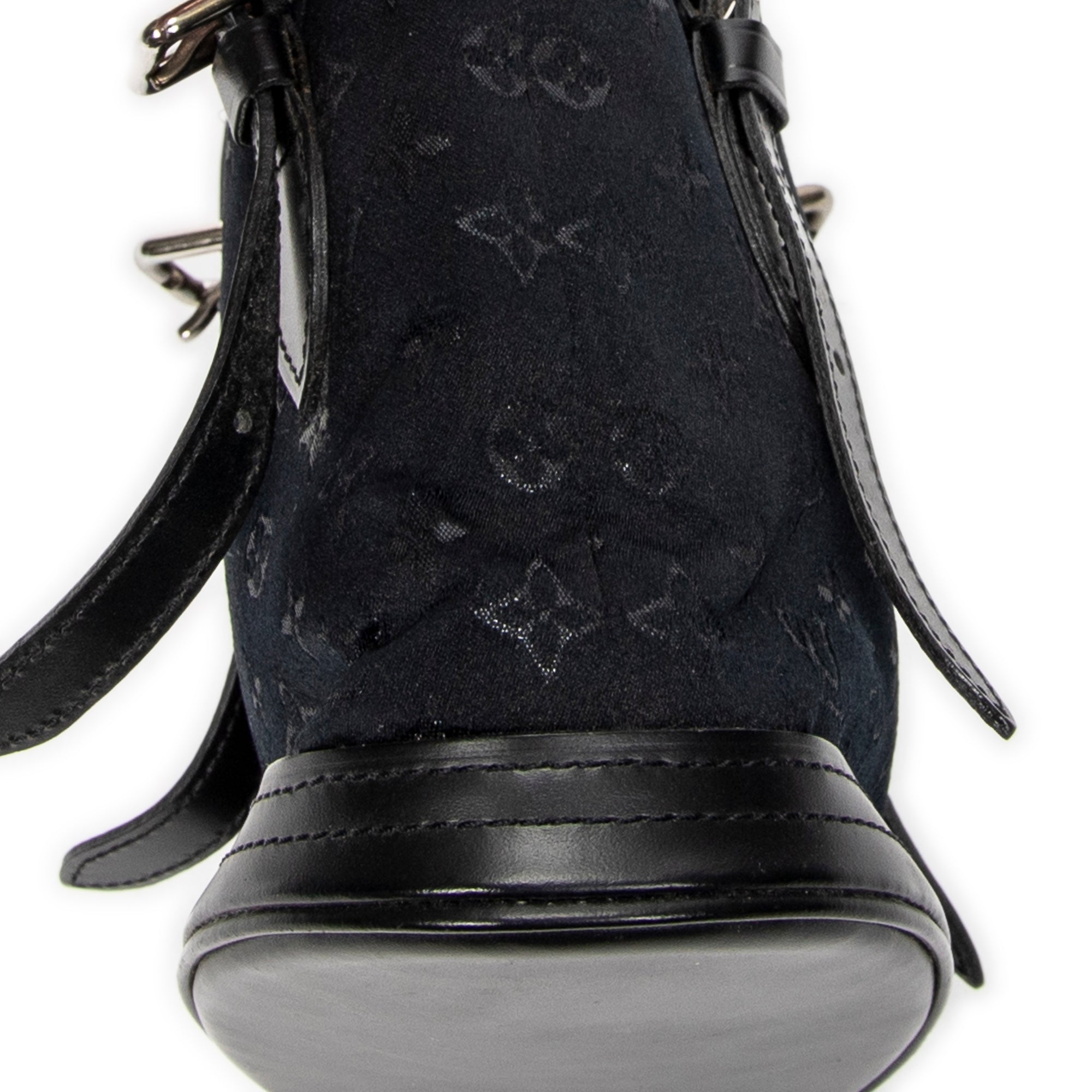 Handbag Micro Mini Bucket Black Monogram Satin