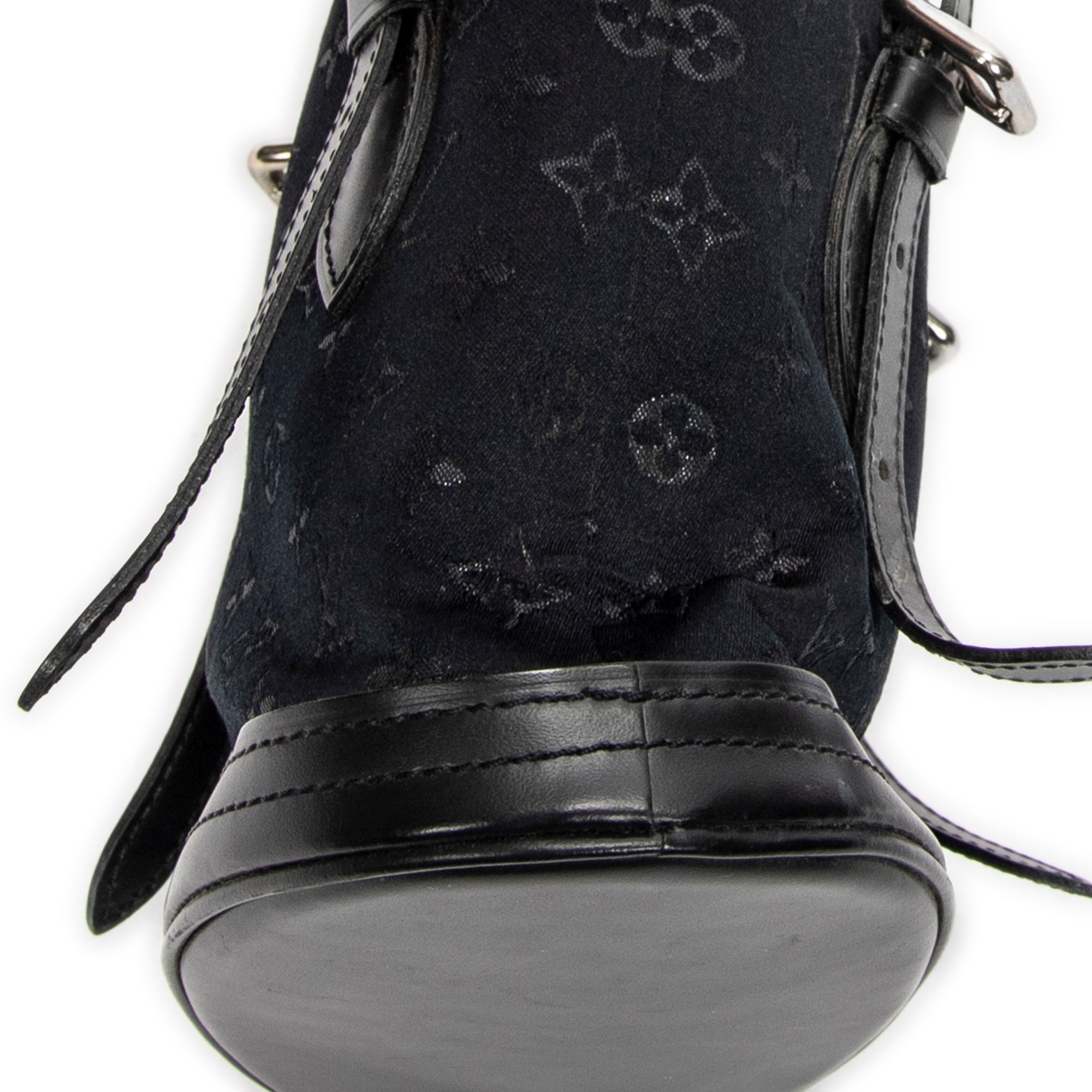 Handbag Micro Mini Bucket Black Monogram Satin
