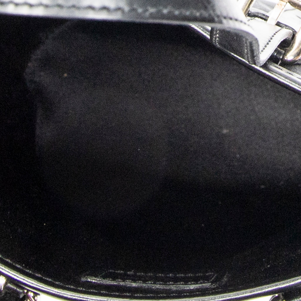 Handbag Micro Mini Bucket Black Monogram Satin