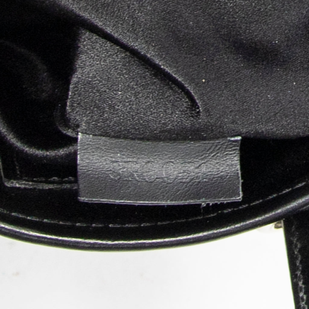 Handbag Micro Mini Bucket Black Monogram Satin