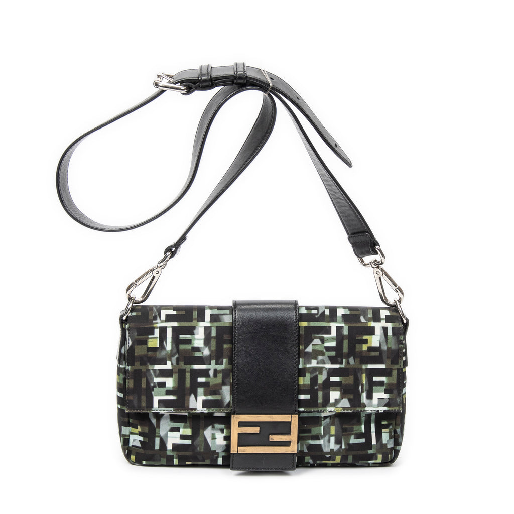 Shoulder Bag Camouflage Crossbody Baguette Belt Bag Green Camouflage Zucca Canvas