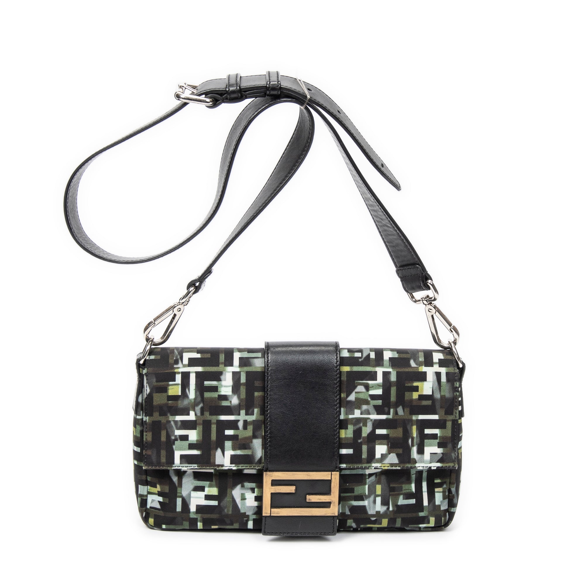 Shoulder Bag Camouflage Crossbody Baguette Belt Bag Green Camouflage Zucca Canvas