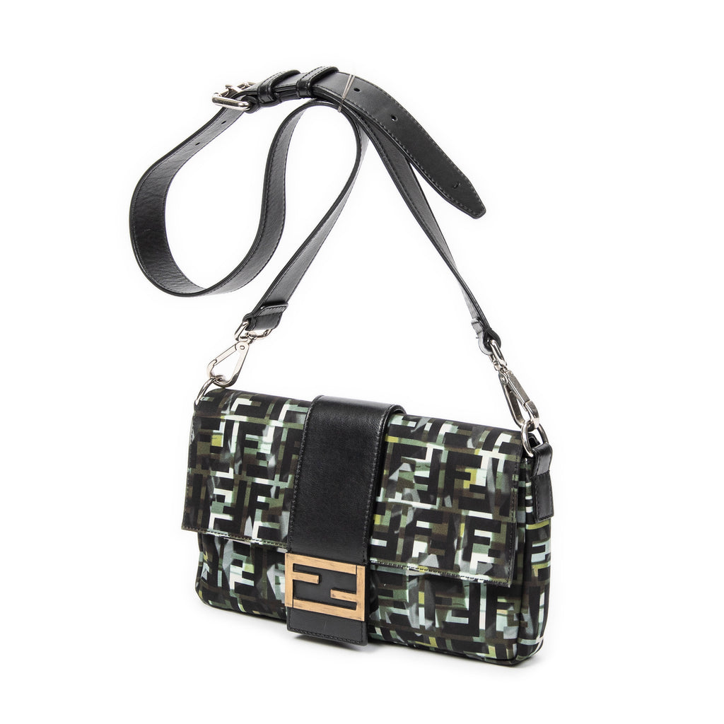 Shoulder Bag Camouflage Crossbody Baguette Belt Bag Green Camouflage Zucca Canvas