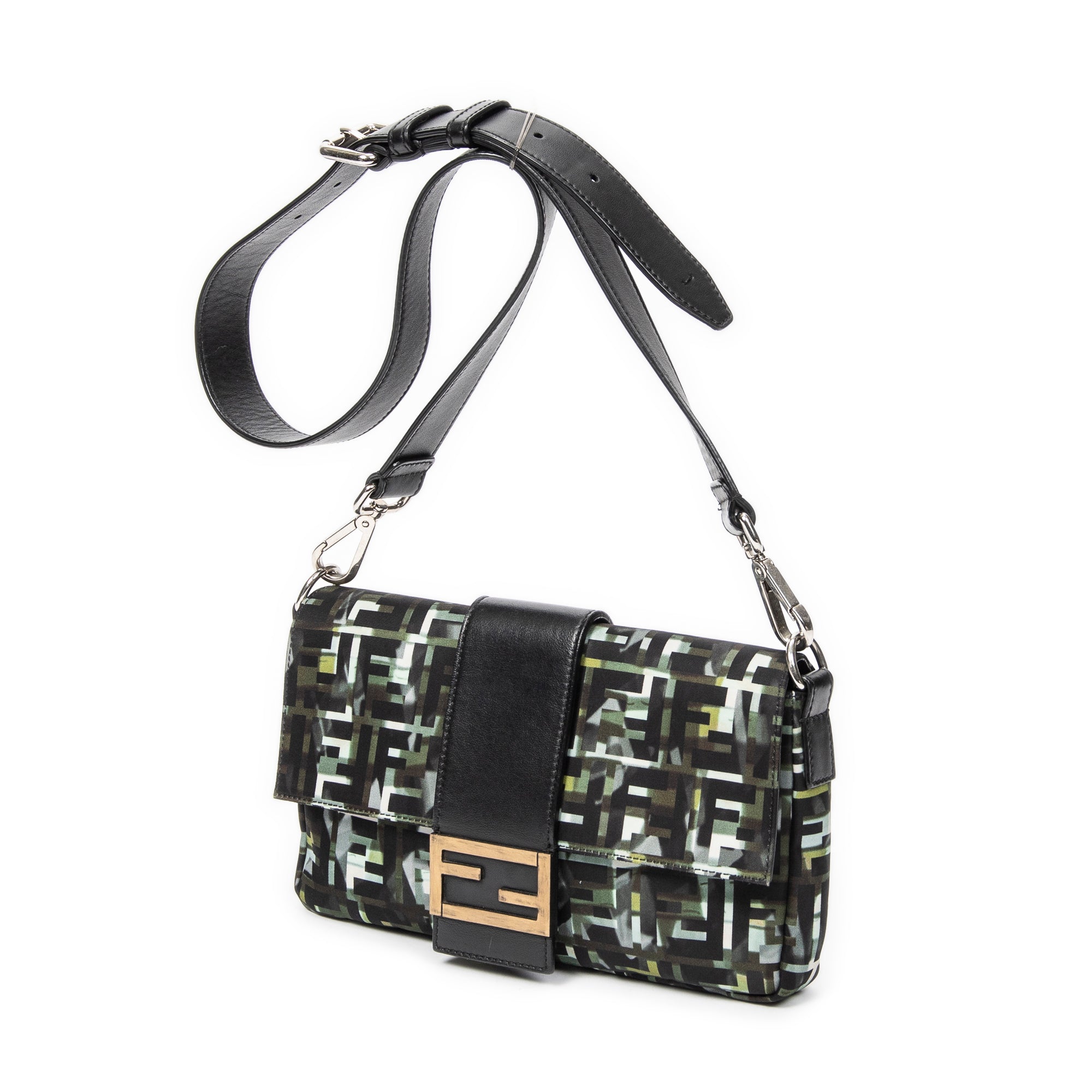 Shoulder Bag Camouflage Crossbody Baguette Belt Bag Green Camouflage Zucca Canvas