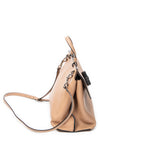 Shoulder Bag Medium Bamboo Daily Top Handle Beige Grained Calfskin Leather