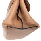 Shoulder Bag Medium Bamboo Daily Top Handle Beige Grained Calfskin Leather