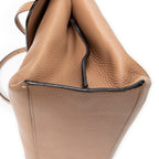 Shoulder Bag Medium Bamboo Daily Top Handle Beige Grained Calfskin Leather