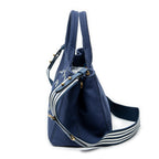 Bolso de Hombro Pequeño Canapa Tote Lona Canapa Azul