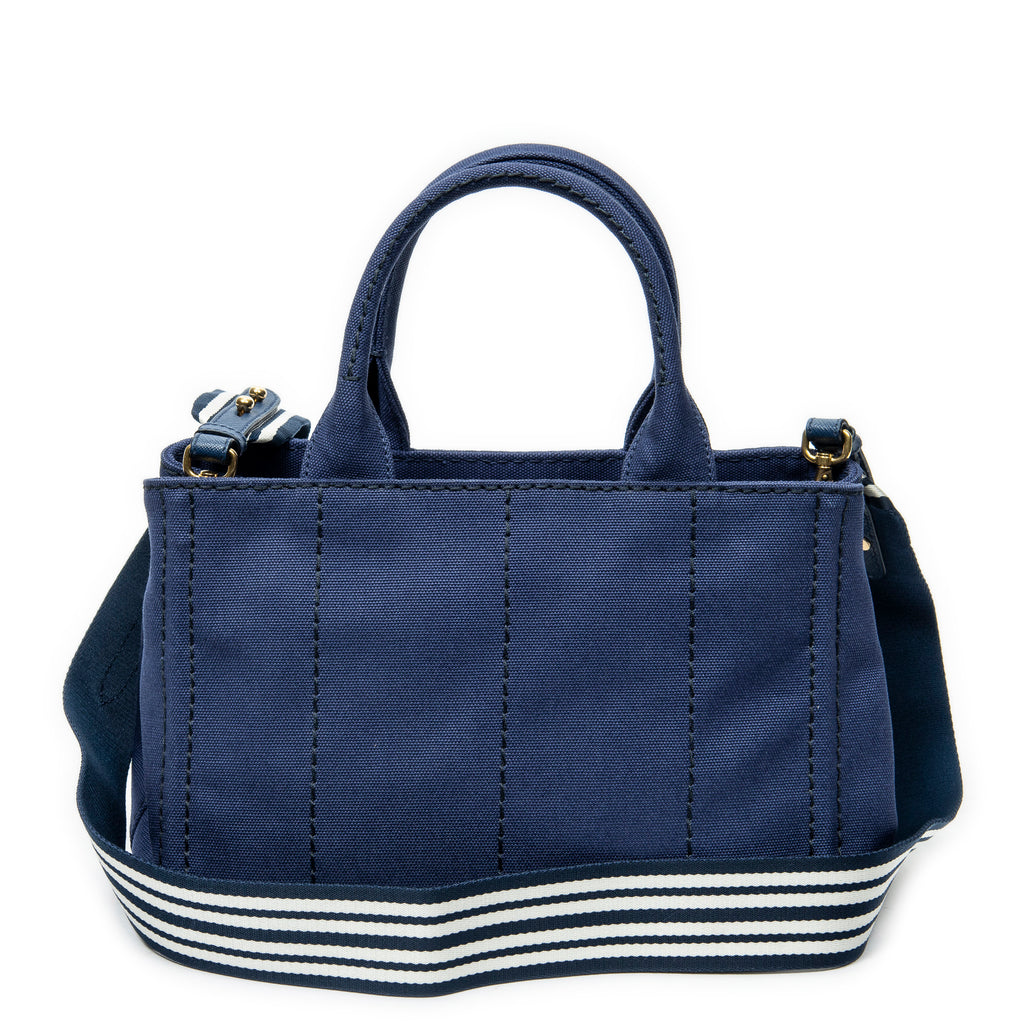 Bolso de Hombro Pequeño Canapa Tote Lona Canapa Azul