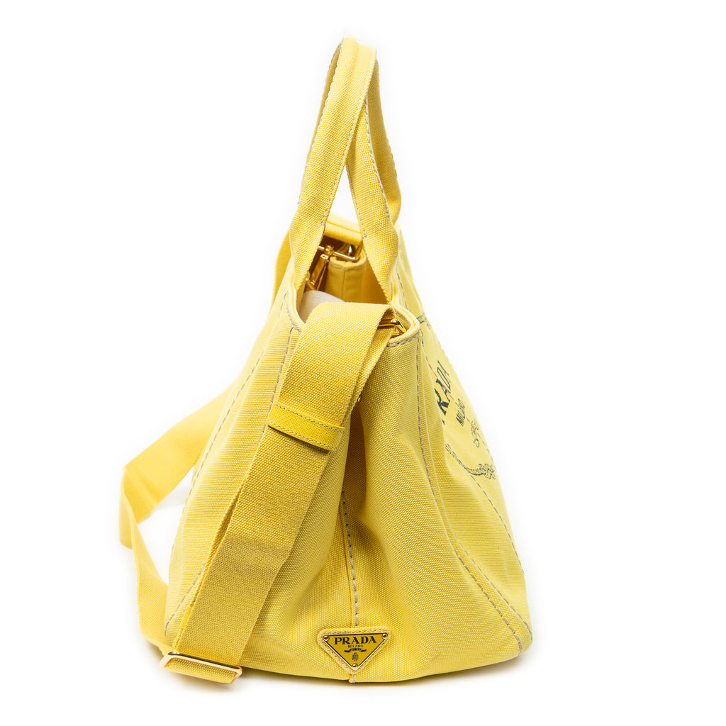 Shoulder Bag Large Canapa Tote Yellow Canapa Canvas