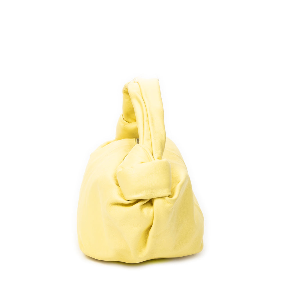 Shoulder Bag Mini Double Knot Bag Yellow Calfskin Leather