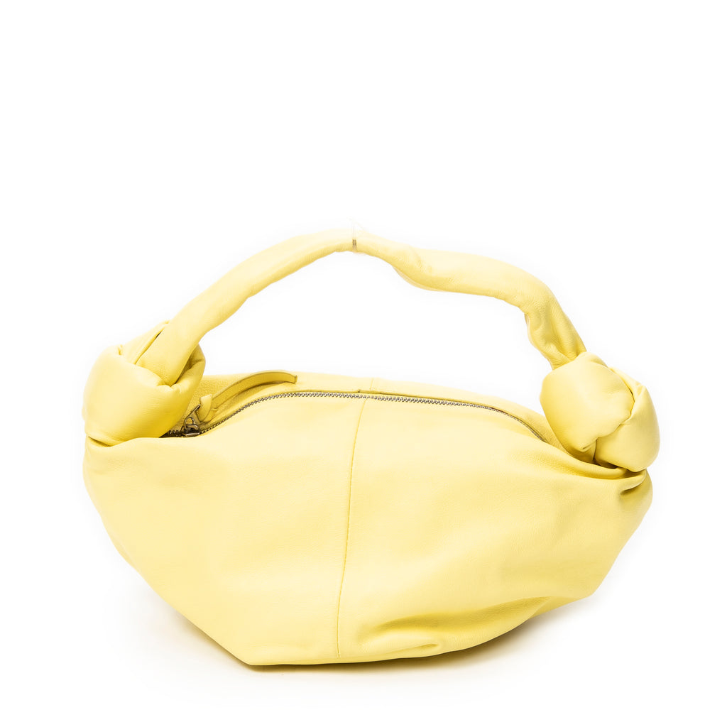 Shoulder Bag Mini Double Knot Bag Yellow Calfskin Leather