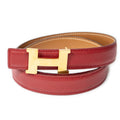 Belt H Constance Belt 65 Red Courchevel Leather