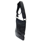 Shoulder Bag Anagram Flat Crossbody Black Calfskin Leather