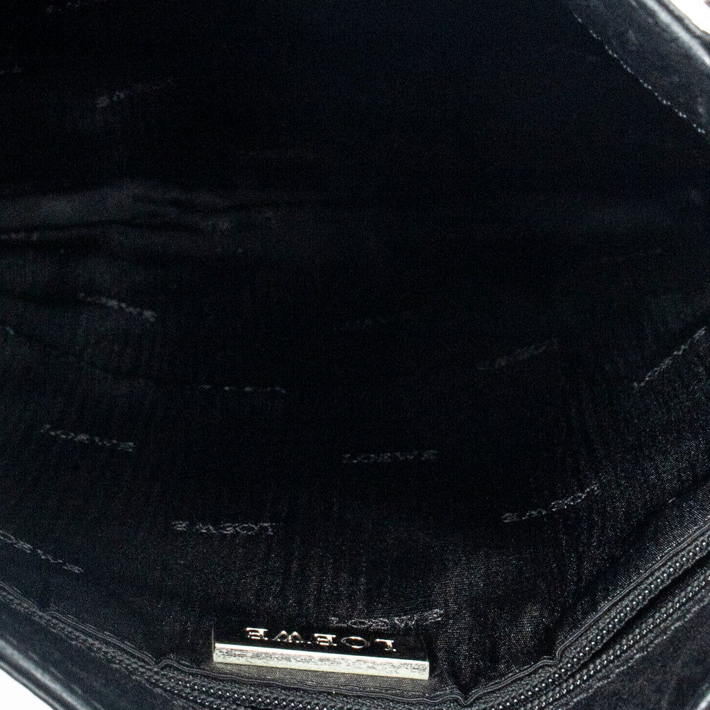 Shoulder Bag Anagram Flat Crossbody Black Calfskin Leather