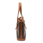 Bolso de hombro tipo cubo Macadam de lona revestida marrón