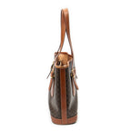 Bolso de hombro tipo cubo Macadam de lona revestida marrón