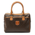 Handbag Vintage Small Slip Pocket Boston Brown Macadam Coated Canvas