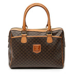 Handbag Vintage Small Slip Pocket Boston Brown Macadam Coated Canvas